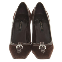 Sergio Rossi Wild leather pumps in brown