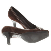 Sergio Rossi Wild leather pumps in brown