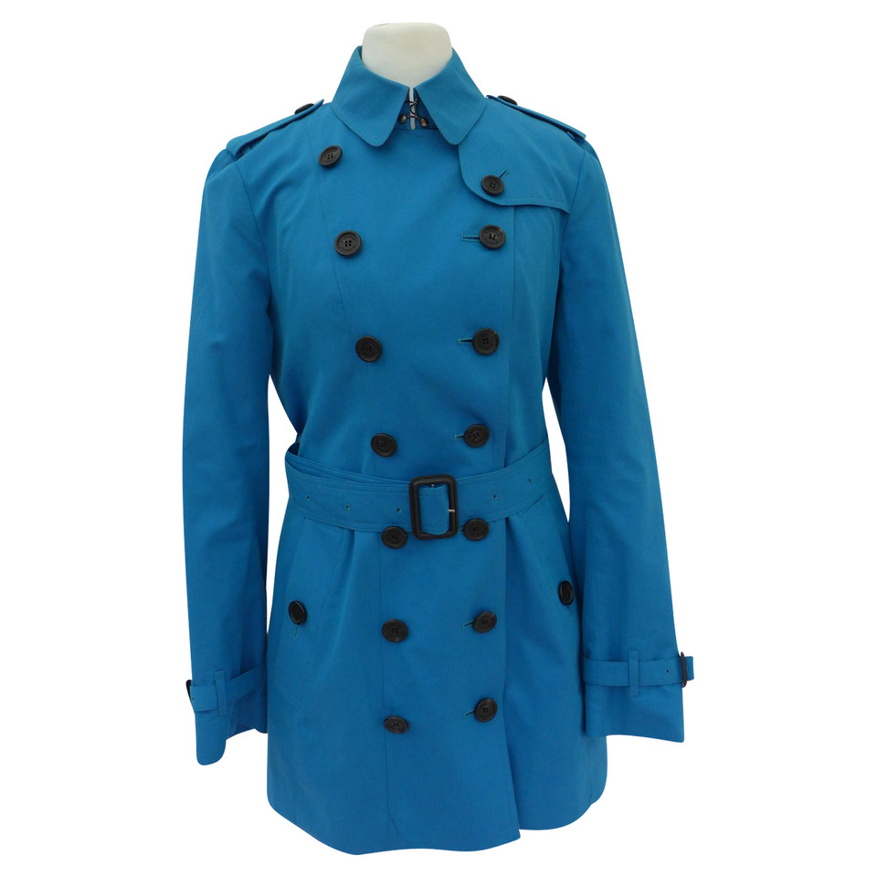 Burberry Jacke/Mantel aus Baumwolle in Blau