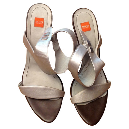 Hugo Boss Sandals Leather in Silvery