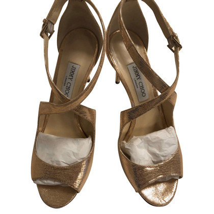 Jimmy Choo Sandals Leather in Gold