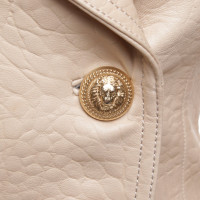 Balmain Jacket/Coat Leather in Beige