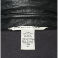 Diane Von Furstenberg giacca di pelle nera