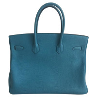 Hermès Birkin Bag 35 in Pelle in Turchese