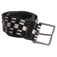 Ferre Leather belt in black and white