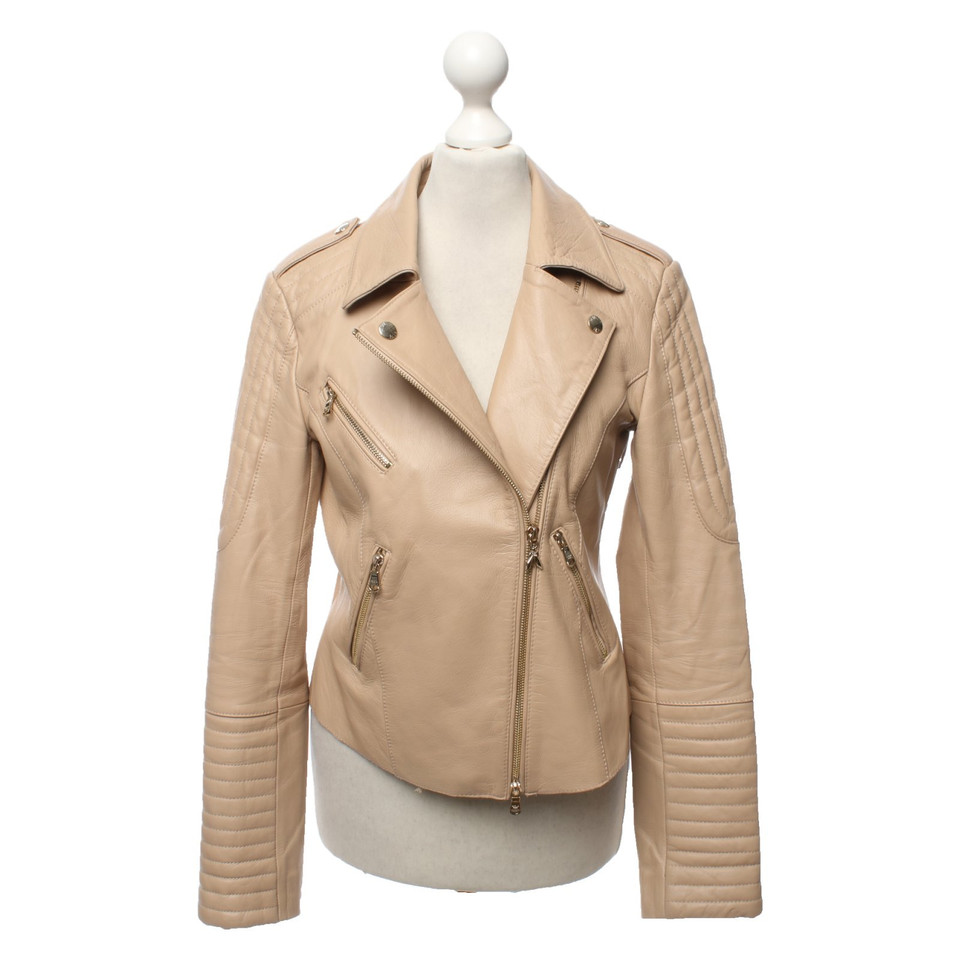 Patrizia Pepe Jacket/Coat Leather in Beige