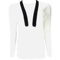 Pierre Balmain Maglia bianca con nastri neri