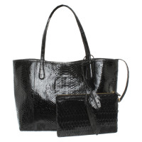 Nancy Gonzalez Shopper aus Leder in Schwarz