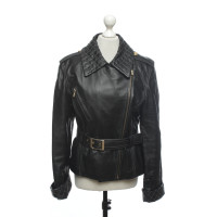 Guy Laroche Jacke/Mantel aus Leder in Schwarz