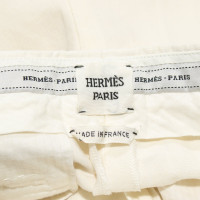 Hermès Paio di Pantaloni in Lino in Crema