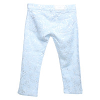 Blumarine Pantalon 3/4 en argent / bleu clair