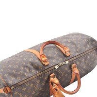 Louis Vuitton Keepall 55 in Tela in Marrone