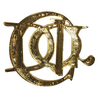 Christian Dior Gold-colored logo brooch