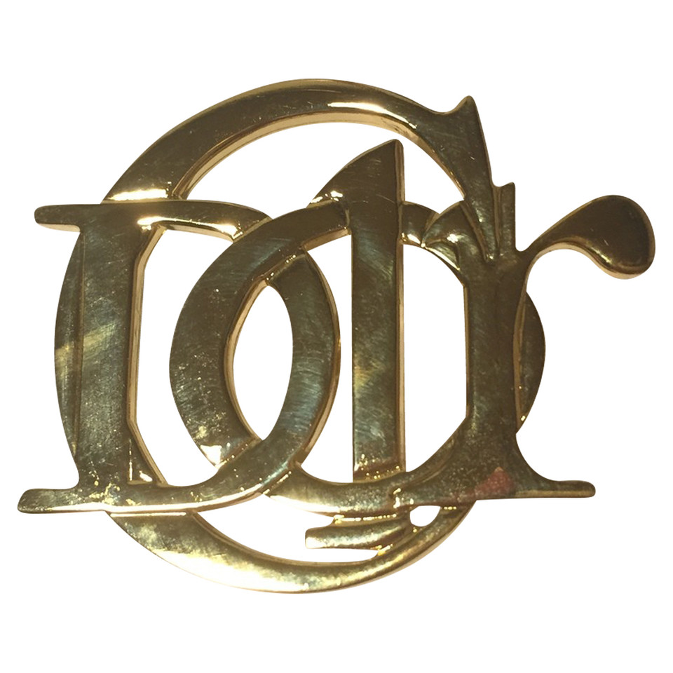 Christian Dior Goudkleurige logo broche