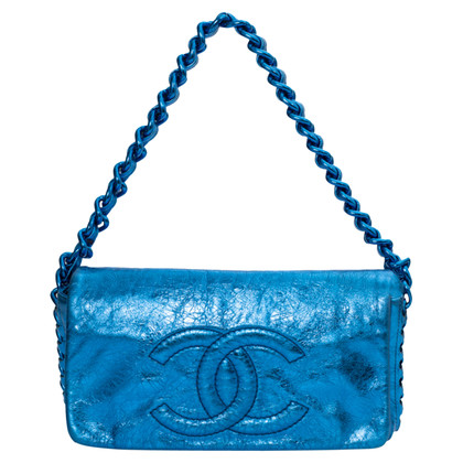 Chanel Chain Around Flap aus Leder in Blau