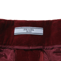 Prada Paio di Pantaloni in Cotone in Rosso