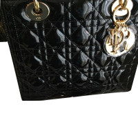 Christian Dior Lady Dior Medium Patent leather in Black