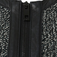 Rag & Bone Strickjacke mit Lederpaspelierung