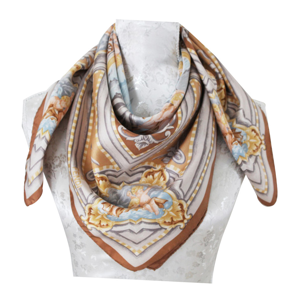 Fendi Silk scarf with angel motif