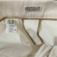 Brunello Cucinelli Hose aus Baumwolle in Creme