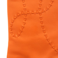 Hermès Handschoenen Leer in Oranje