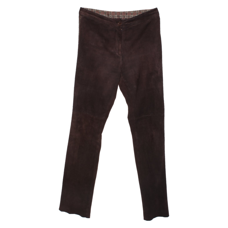 Etro Trousers Leather in Brown