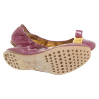 Car Shoe Slippers/Ballerinas Patent leather in Fuchsia