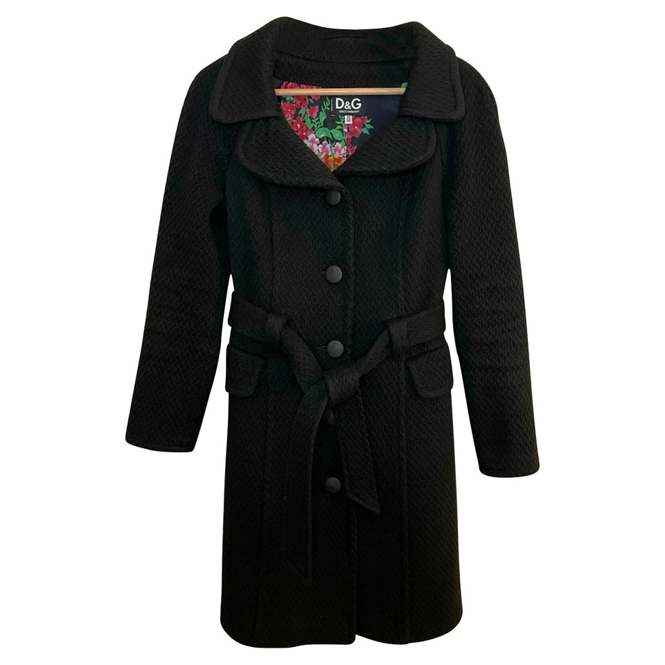 D&G Jacke/Mantel aus Wolle in Schwarz