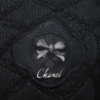 Chanel Blouson lavorato a maglia in nero