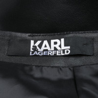 Karl Lagerfeld Lederrock in Schwarz