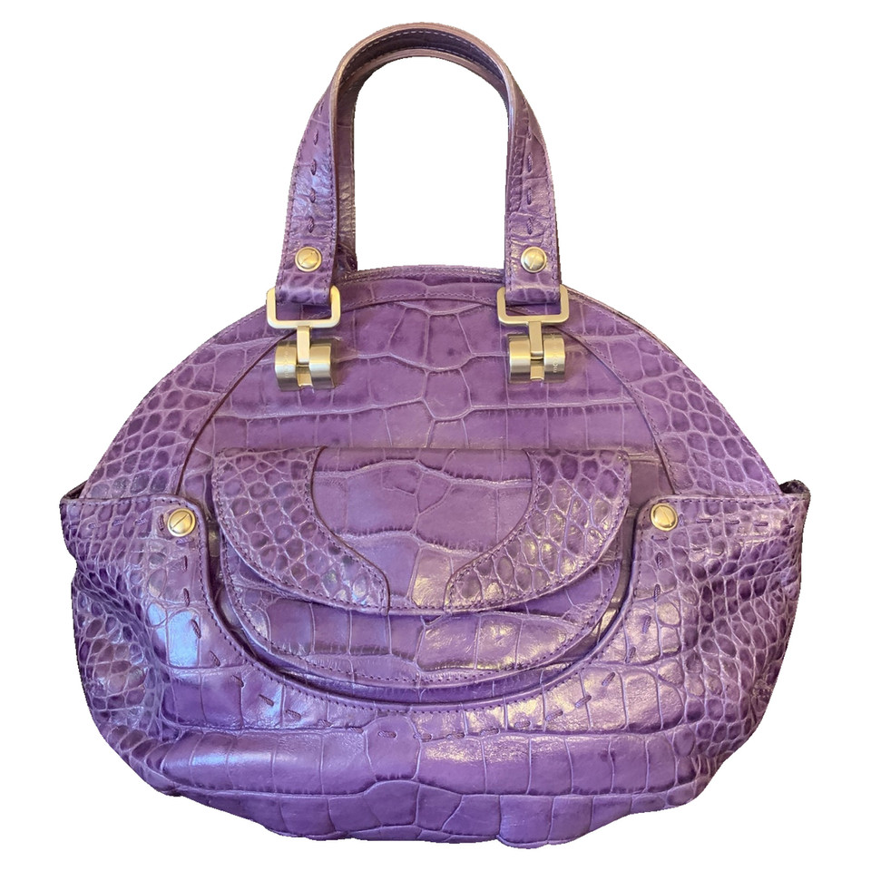 Versace Handtasche aus Leder in Violett