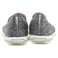 Miu Miu Pantofola in grigio argento