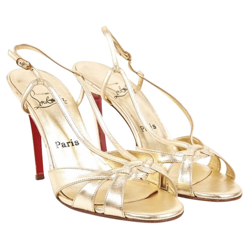 Christian Louboutin Sandales en Cuir en Doré