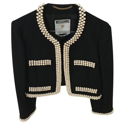 Moschino Jacke mit Perlen-Besatz