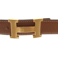 Hermès reversible belt brushed with gold-colored buckle