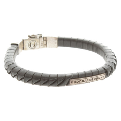 Buddha To Buddha Bracelet/Wristband Leather in Black
