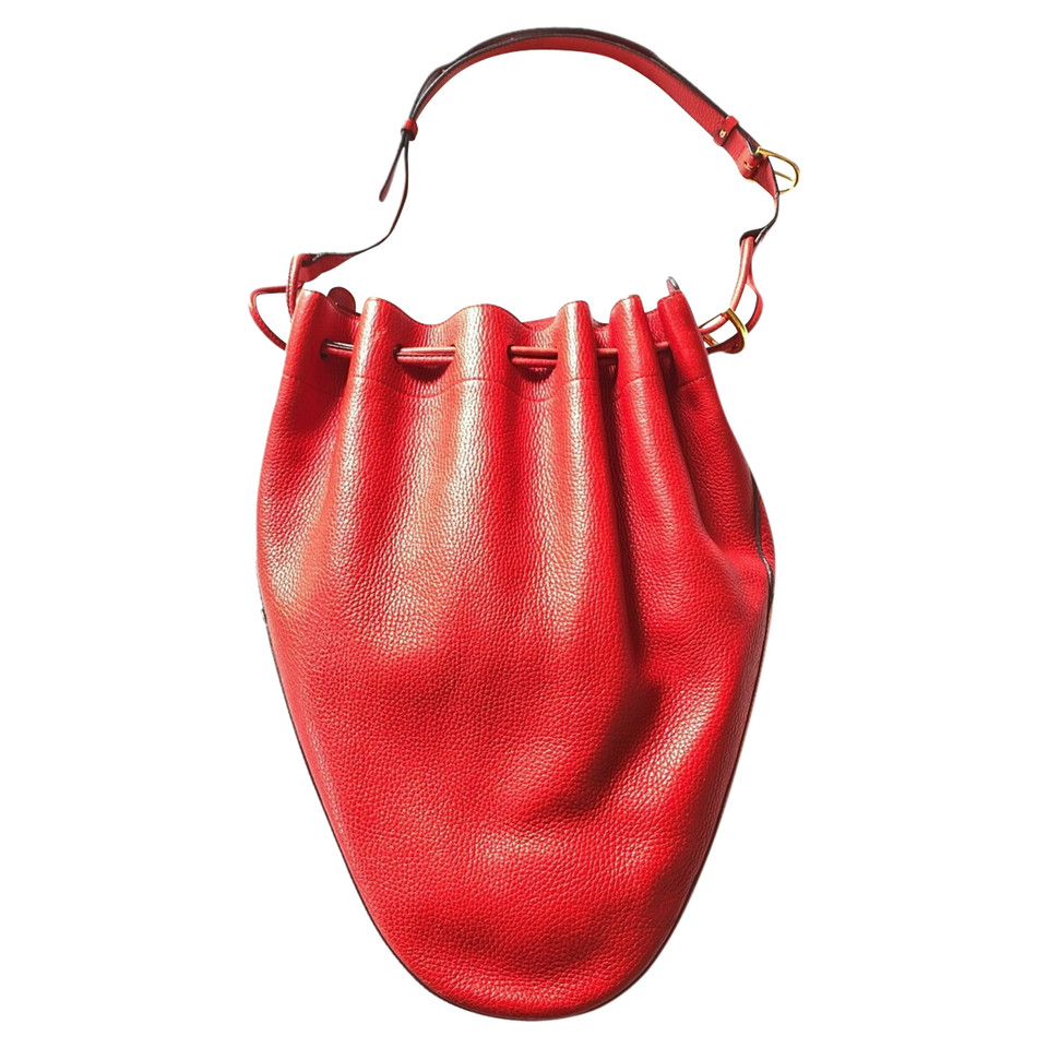 Delvaux Umhängetasche aus Leder in Rot