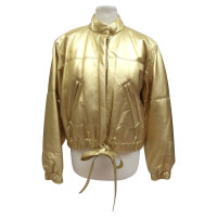 Yves Saint Laurent Goldfarbener Lederblouson