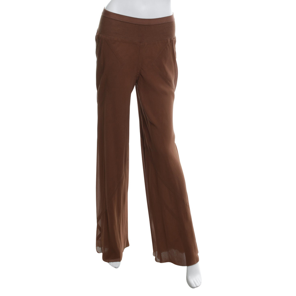 Rick Owens Pantalon en soie en brun
