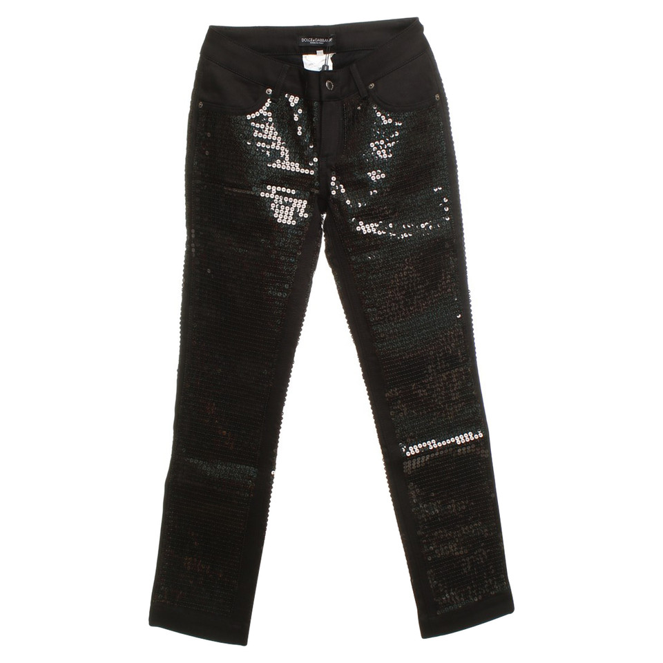 Dolce & Gabbana Jeans con finiture in paillettes