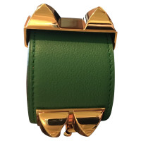 Hermès Collier de Chien Armband en Cuir en Vert