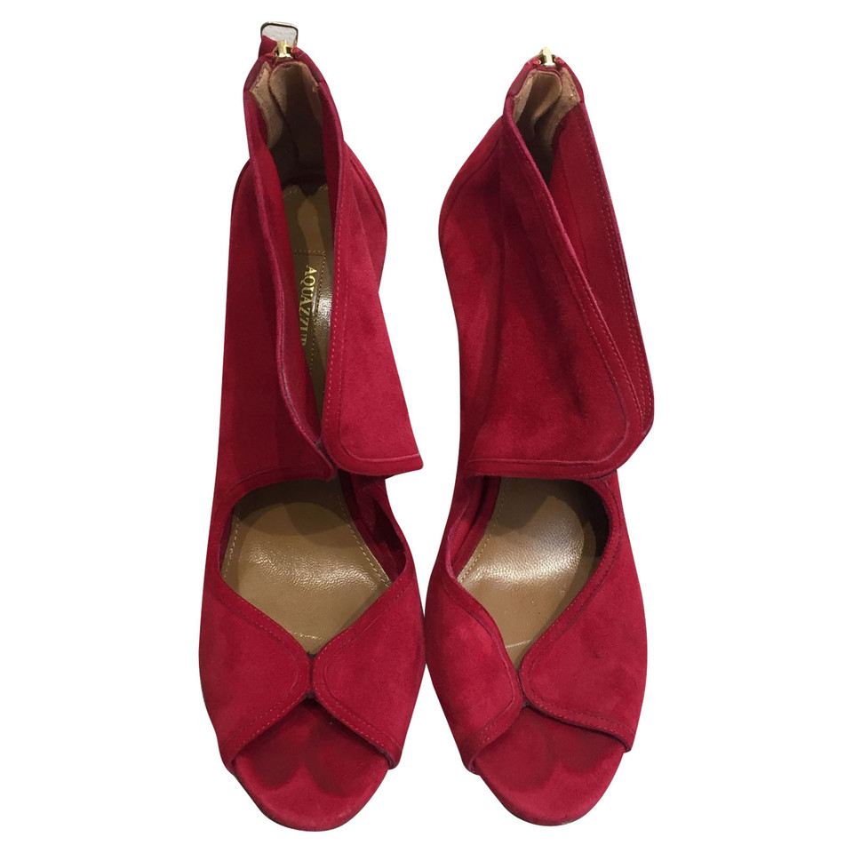 Aquazzura Sandals Suede in Red