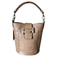 Tod's Double T Bucket Bag Leer in Beige