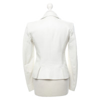 Versace Jacke/Mantel aus Leder in Creme