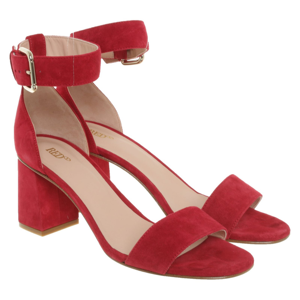 Red (V) Sandals Suede in Red