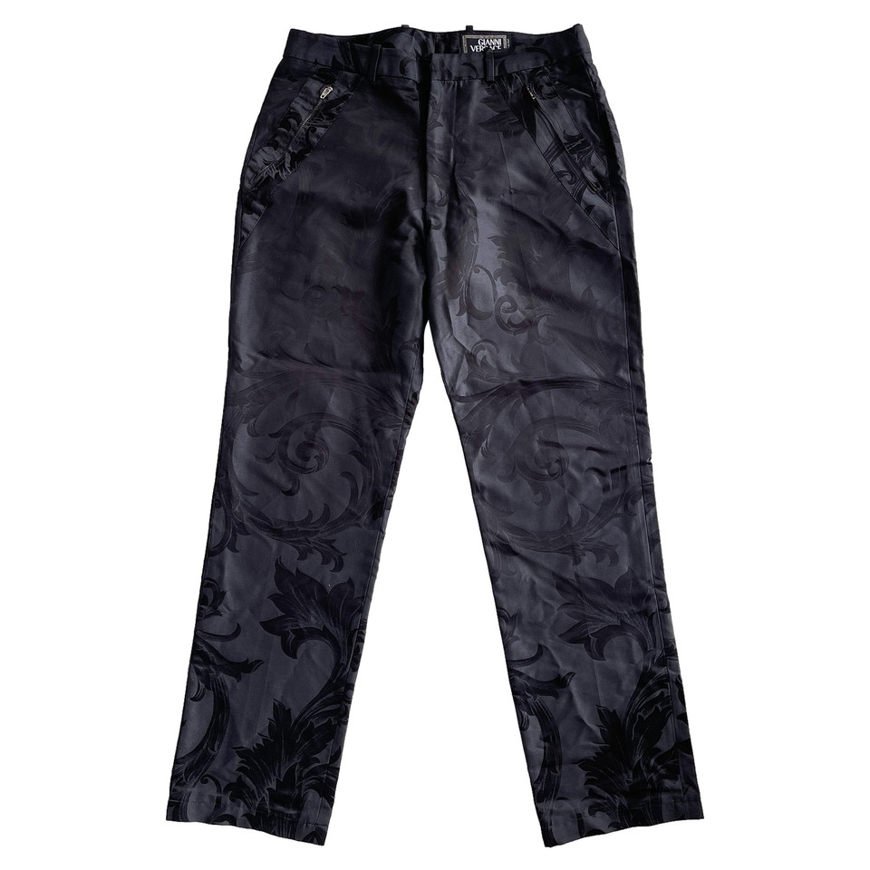 Gianni Versace Paire de Pantalon en Coton en Noir