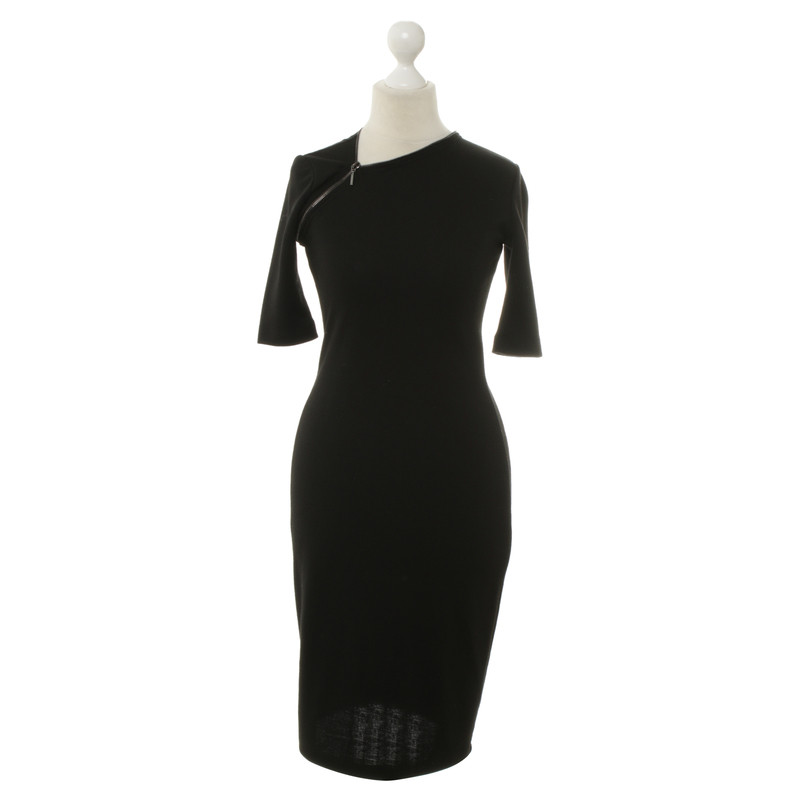 Plein Sud Zwarte jurk met asymmetrische ritssluiting