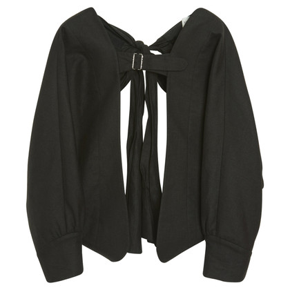 Yves Saint Laurent Jacket/Coat Linen in Black