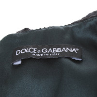 Dolce & Gabbana Kleid in Dunkelgrün/Schwarz