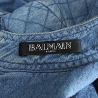 Balmain Robe en Coton en Bleu